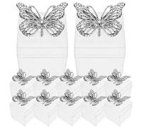 HYTROVE 12pcs Clear Butterfly Party Favor Boxes with Electroplated Lids Small Transparent Plastic Candy Containers for Wedding Shower Birthday and Classroom Events European Elegant Design