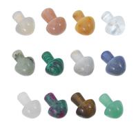 HYTROVE 12pcs Crystal Mushroom Ornaments with Nordic and Modern Minimalist Style, Easy Maintenance Decorative Accents for Reading and Office Areas, Unique Aesthetic Miniature Statues