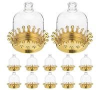 HYTROVE 12pcs European-style Mini Crown Favors Box Plastic Candy Holder Wedding Candy Packaging Box Small Treats for Party Favor