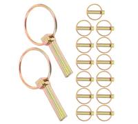 HYTROVE 15pcs Heavy Duty Carbon Steel O-shaped Ring Lynch Pins with Flat Bar, Secure Connection for Tractor Towing, Lawn Mower Wagons, and Trailer Hitch Pins, Sturdy for Rough Farm Terrain
