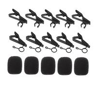 HYTROVE 18pcs Mini Metal Wireless Microphone Kit Tie Clips, Circle Clips and 510 Foam Sponge Covers Set for Lavalier and Lapel Mics, Suitable for Broadcasting and Recording