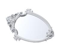 HYTROVE 1pc European Style Embossed Decorative Wall Mirror Vintage Silver Hanging Beauty Makeup Mirror for Bathroom Cloakroom and Home Decor Elegant Accent for Any Room