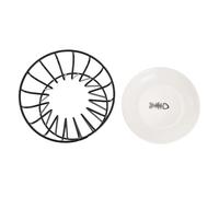 HYTROVE 1Set Creative Elevated Ceramic Cat Bowl with Iron Stand Durable Pet Feeder for Cats and Puppies Vomit Design for Food and Water Fish Bowl