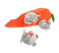 HYTROVE 1set Interactive Dog Chew Toy Set Stuffed Carrot Bunny Squeaky Toy for Dogs Engaging Fun Promotes Healthy Chewing Habits Lightweight and Portable for and Puppies