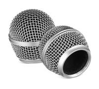 HYTROVE 2-Pack Metal Microphone Grill Heads Replacement Compatible with SM58 Sturdy Mesh Cover for Vocal Microphones Mic Grille Accessory