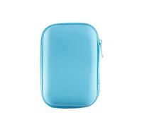 HYTROVE 2 Pcs Eva Hard Carrying Case Headset Storage Box with Smooth Zipper Sturdy Pu Material for Mp3 Mini Camera Travel and Outdoor Use Cable Organizer Random Color
