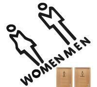 HYTROVE 2 Pcs Toilet Signs for Home Black Acrylic Bathroom Door Signs Stylish Design Quality Usability Simple Graphic Structures Restaurants Public Places