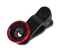 HYTROVE 2 Sets Smartphone Lens Kit with Fisheye Wide Angle Macro Lens and Clip High-grade Glass for Detailed Close-ups and Shots Red with Black Clip