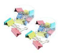 HYTROVE 24pcs Assorted Colour Binder Clips 2 Inch Stainless Steel Paper Clips Extra Strong Hold and Strong Toughness for Office and Home Use
