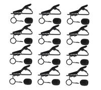 HYTROVE 24pcs Metal Microphone Clips 7.5mm Round Iron Lapel Tie Clips Black Microphone Foam Covers Studio and Outdoor Recording