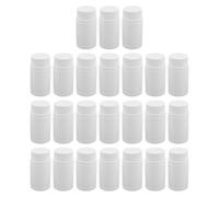 HYTROVE 24pcs White Plastic Dispensing Bottles 100ml 3oz Wide Mouth Refillable Pill Container for Capsule and Powder Medicine Travel Daily Use