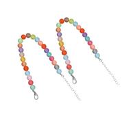 HYTROVE 2pcs Adjustable Beaded Puppy Collar Lightweight Resin Dog Necklace for Small Dogs Candy Colored Stylish Pet Jewelry Accessories for Daily Wear and Special Occasions
