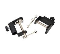 HYTROVE 2pcs Adjustable Desk Microphone Mount Clamp Shaped Mic Holder for Scissor Arm Stand Metal Microphone Suspension Supply for Recording Live Streaming Sturdy Clip Base for Tabletop