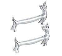 HYTROVE 2pcs Alloy Chopstick Racks Chopstick Stand Silver Smooth Surface Design Unique Stylish Simple Design Decorative Home Dining Table Use