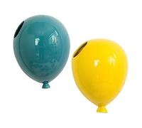 HYTROVE 2Pcs Blue Yellow Ceramic Balloon Shaped Wall Decor Unique Background Pendant for Home Bar Restaurant Delicate Craftsmanship for Wall Decoration