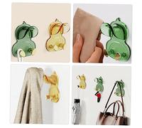 HYTROVE 2pcs Cartoon Duck Shape Adhesive Wall Hooks Multi Functional Acrylic Household Wall Hook for Hanging Keys Bags Hats No Drill Damage Installation Cute Decorative Hanger for Home