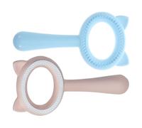 HYTROVE 2pcs Cat Grooming Brush Double-sided Hair Removal Comb Cute Cat Ear Design Deshedding Tool for Types