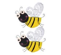 HYTROVE 2pcs Iron Bee Metal Wall Art Sculpture Intricate Iron Craftsmanship for Indoor Outdoor Garden Patio Bedroom Easy Mount Hanging Decor for Entryways and Home Accent