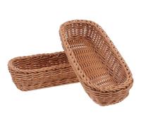 HYTROVE 2pcs Lightweight Brown Plastic Cutlery Holder Set with Woven Design, Wear-resistant Kitchen Utensil Basket and Seasoning Jar Organizer for Dining Table and Room Decoration