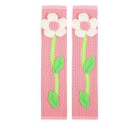 HYTROVE 2pcs Pink Handle Wrap Protector for Oven and Microwave Handles, Non-Slip Polyester Door Knob Gloves Comfortable Feel, Suitable for Kitchen Utensils and Home Use
