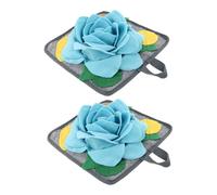 HYTROVE 2pcs Rabbit Snuffle Mat Fleece Foraging Pads for Guinea Pig Bunny Interactive Sniff Training Cushion for Stress Relief Slow Feeding Endless Fun