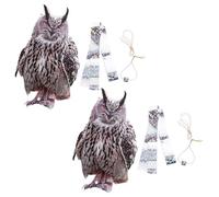 HYTROVE 2pcs Reflective Double-Sided Acrylic Fake Owl for Garden Patio Balcony Outdoor Use, 1Mm Thick Realistic Outdoor Owl Devices to Keep Birds Away from Pools and Pigeons