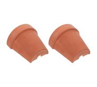 HYTROVE 2pcs Reptile Hiding Cave Hideouts for Small Snakes and Turtles Made of Sturdy Orange Pottery Clay Comfortable and No Fading Suitable for Aquarium and Terrarium Decoration