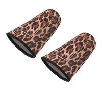 HYTROVE 2pcs Reusable Leopard Print Coffee Cup Sleeves for Cold Drinks with Handle Cloth Material Insulated Drink Cup Covers Protect Convenient Design for Coffee Lovers on Mother's Day