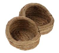 HYTROVE 2pcs Straw Bird Nest Hut for Chicken Coop and Farm Decoration, Artificial Breeding Nest Effective Ventilation and Easy Maintenance, Rustic Style Birdcage Accessory for Rabbits