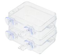 HYTROVE 2Pcs Transparent Lizard Feeding Bowls with Suction Cups Reptile Food and Water Dishes Wall-mounted Feeders for Geckos Bearded Dragons and Small Reptiles