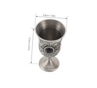 HYTROVE 2pcs Vintage Metal Drinking Goblets with Antique Finish High Stem Design for Family Parties Bars Home Decor Ceremonial Chalice Holy Water Vessels Retro Style