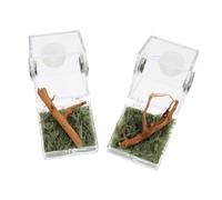 HYTROVE 2Set Small Jumping Spider Habitat Box Enclosure for Breeding Safe Living Space for Insects and Small Reptiles Easy to Assemble for Pet Care and Decoration