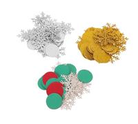 HYTROVE 300pcs Christmas Snowflake Confetti with Glitter Finish Elegant Table Decoration Sprinkles in Red Green Gold Silver Festive Winter Party Scatter for Holiday Celebrations and Year