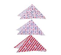 HYTROVE 3pcs American Flag Dog Bandana Patriotic Triangle Scarves for July Celebrations Stylish Star Pattern Pet Outfits Soft Comfortable Drool Bibs for Dogs Usa Theme Costume Accessories
