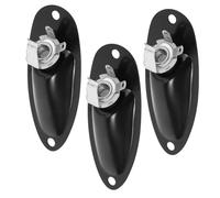HYTROVE 3pcs Black Electric Guitar Jack Mounting Plate Output Pickup Socket for Guitar Parts Effortless Connection Extensive Compatibility Stylish Design for Enhanced Aesthetics