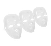 HYTROVE 3pcs Blank Mask Paintable Mask White Pp Universal Fit for Parties and Masquerades