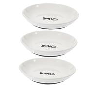 HYTROVE 3pcs Cat Bowls Nonslip Silicone Base Ceramic Cat Feeding Dishes Easy to Clean Promotes Healthy Eating Habits for Food and Water