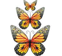 HYTROVE 3pcs Iron Butterfly Wall Decor with 3d Effect Indoor Use Wall Hanging Ornaments for Living Room and Room Elegant and Realistic Metal Art