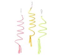 HYTROVE 3pcs Parakeet Climbing Ropes Bird Swing Toy Set, Bite-resistant Hanging Swings with 1m Green, Yellow, Pink Ropes for Cockatiels, Conures, and Small Birds Cage