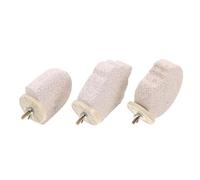HYTROVE 3pcs Parrot Perch Stand Natural Volcanic Stone Beak Grinding Platform Calcium Foot Claws Trimmer Bird Cage for Lovebird Cockatiel Conure and Various Parrots
