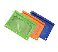 HYTROVE 3Pcs Pencil Pouch Detachable Oxford Cloth Binder Pockets for Organizing School Supplies for Storing Tickets Coins and Files Lightweight Portable