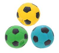 HYTROVE 3pcs Soccer Shaped Latex Dog Interactive Molar Chewing Sturdy Soft Balls for Exercise and Teeth Cleaning Suitable for Independent Play and Daily Use