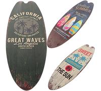 HYTROVE 3pcs Surfboard Wall Decor Ocean Theme Beach Signs Coastal Decorations for Home Party and Festival Vibrant Colors Design for Room Beach Themed Events