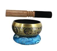 HYTROVE 3pcs Tibetan Singing Bowl Set for Meditation Includes Wooden Mallet Cushion Handcrafted Yoga Bowl for Deep Relaxation Healing for Yoga Meditation and Creative Thinking Random Color