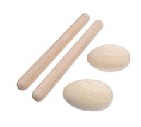HYTROVE 4-piece Kids Percussion Set Musical Rhythm Sticks Egg Wooden Musical Instruments Safe for Toddlers Easter Present