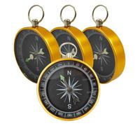 HYTROVE 4pcs Aluminum Alloy Compass Keychain Set for Outdoor Survival and Climbing, Multifunctional and Practical Small Hiking Compasses with Creative Delicate Design for Friends Who Love