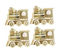 HYTROVE 4pcs Christmas Tree Hanging Train Pendants Bright Xmas Ornaments Plastic Cartoon Small Decorations Festive Home Party Decor