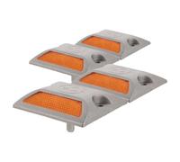 HYTROVE 4pcs Heavy Duty Reflective Road Studs for Driveway and Pavement, Aluminium and Abs Construction, Improved Night Driving Safety, Prevents Boundary Crossing and Collisions, Suitable