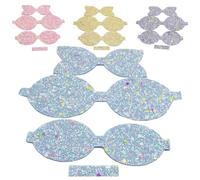 HYTROVE 4Pcs Luminous Sequin Hair Clip Bow Set for Shiny Bow Making Sheets in Rose Red Blue Purple Yellow Hair Pin Accessories for and