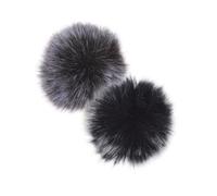 HYTROVE 4pcs Mini Lavalier Microphone Windproof Covers with Furry Windscreens, Windshield Dead Cat Pop Filters for Clip-on Wireless Lapel Mics, Black Yellow Gray and Black White Gray